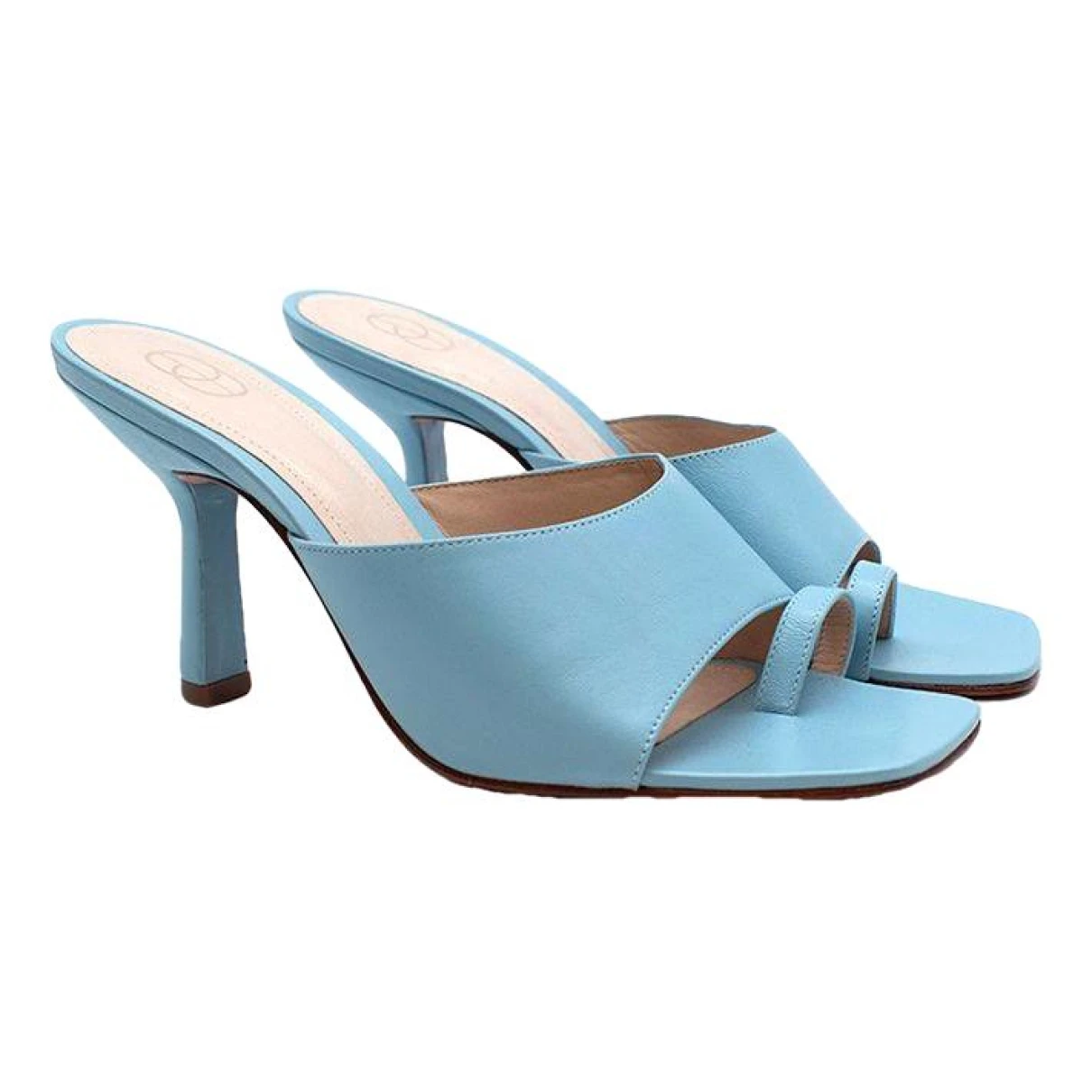 Pre-owned Porte & Paire Leather Heels In Blue
