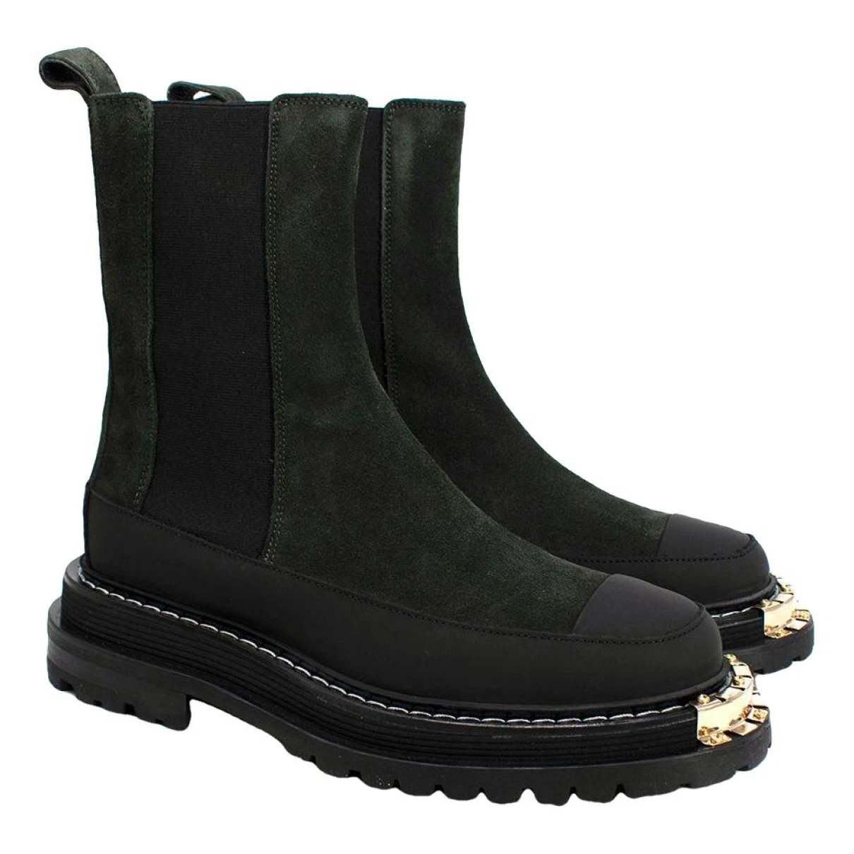 Pre-owned Sandro Ankle Boots In Green