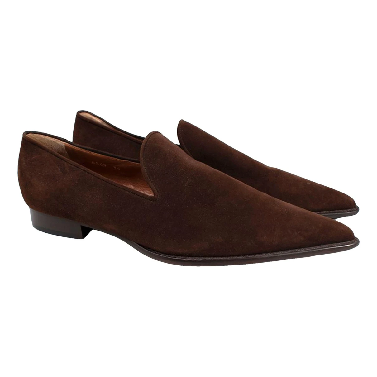 Pre-owned Walter Steiger Flats In Brown