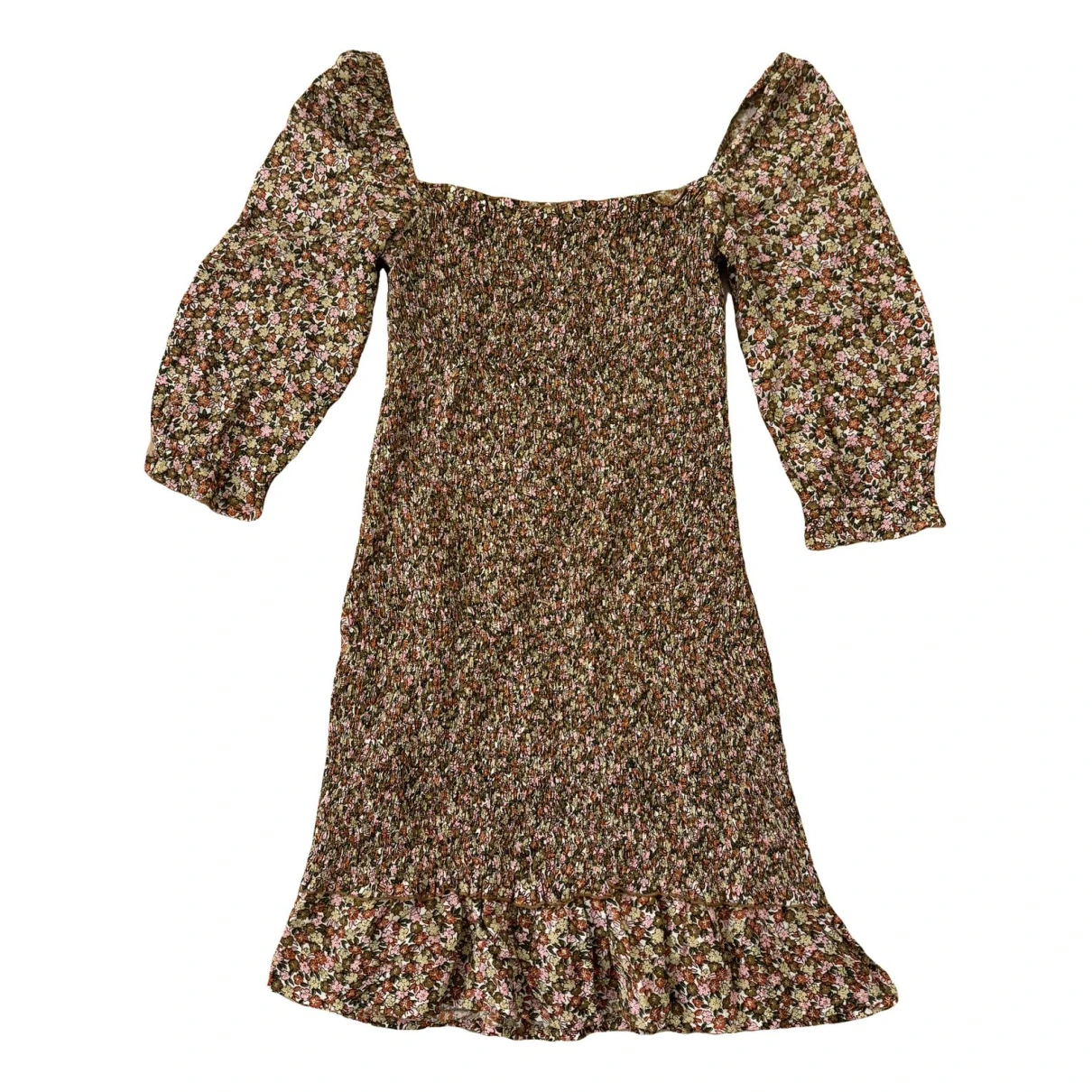Pre-owned Faithfull The Brand Mini Dress In Brown
