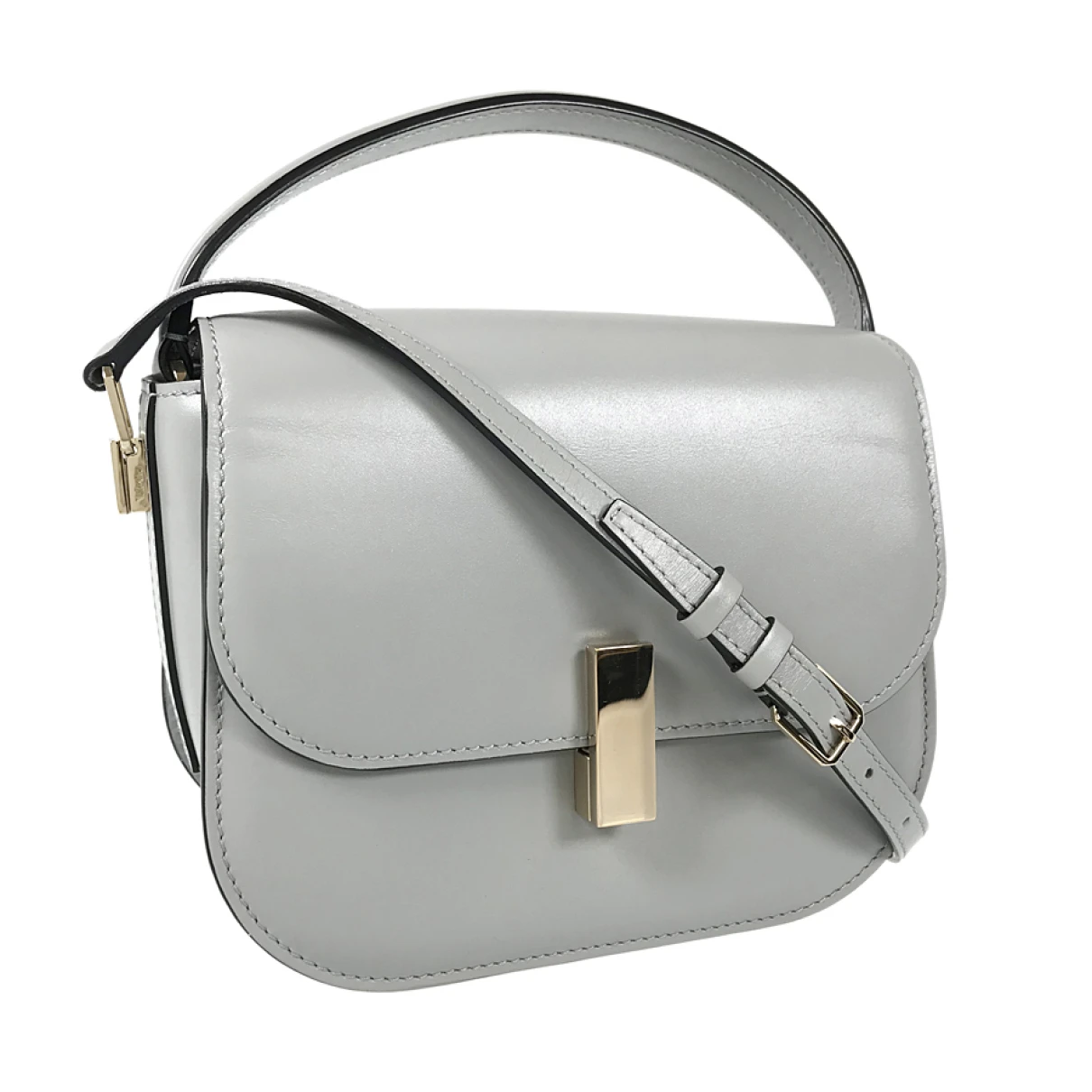 Pre-owned Valextra Leather Handbag In Grey