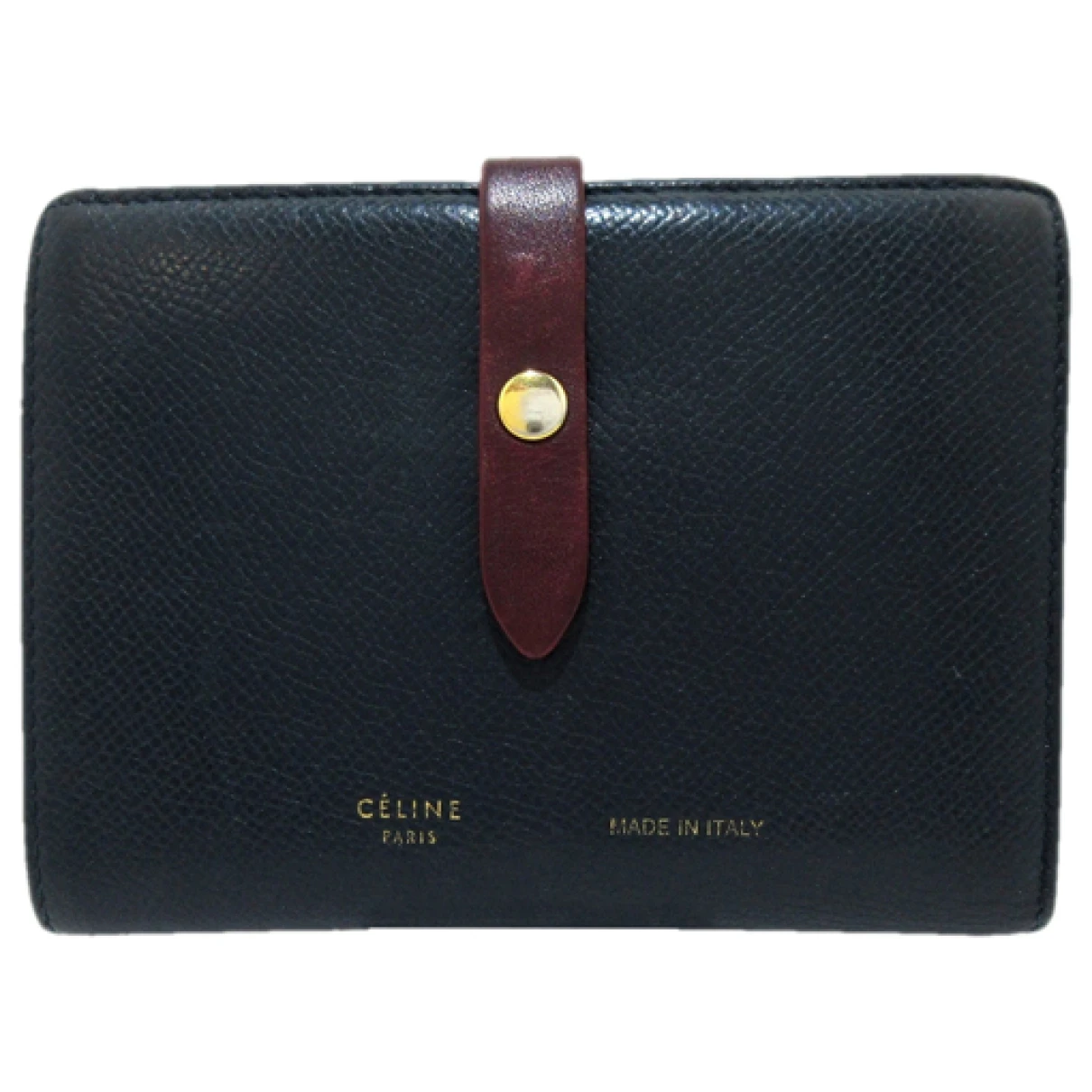 Pre-owned Celine Leather Purse In Navy