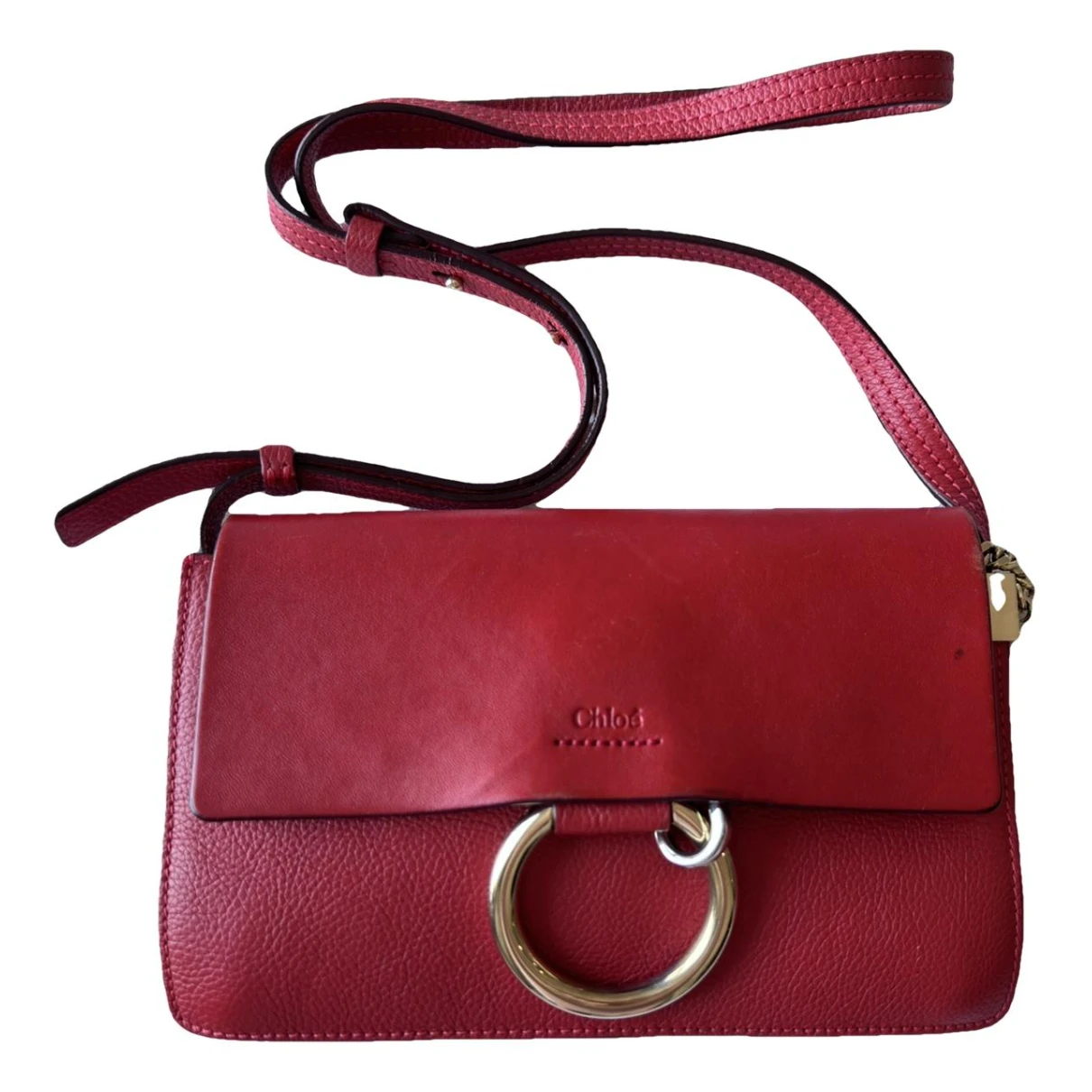 Pre-owned Chloé Faye Leather Handbag In Red