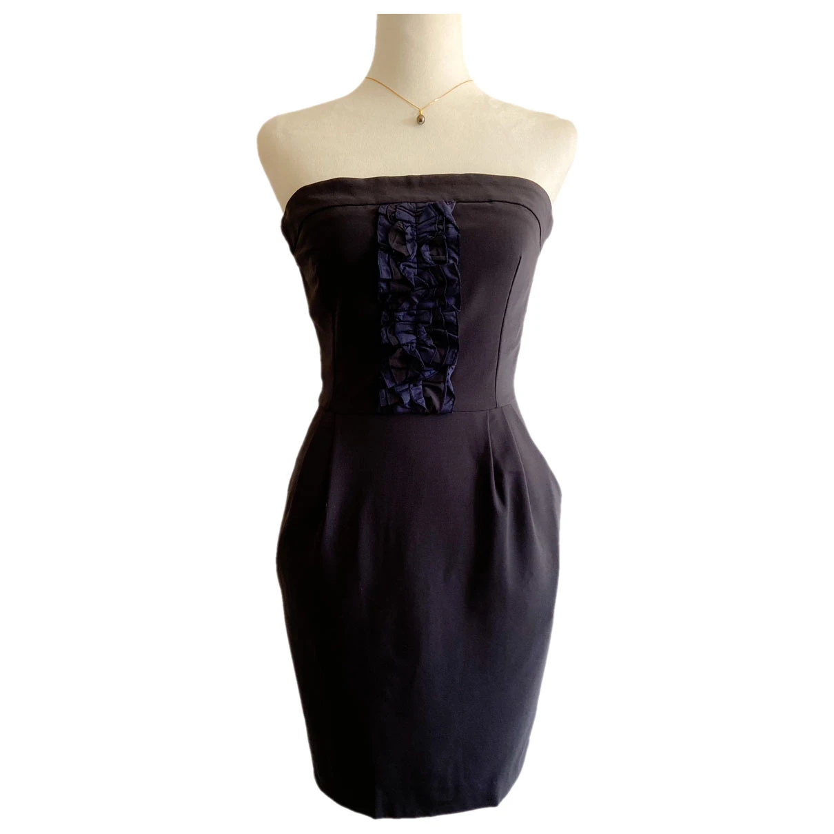 Pre-owned Stella Forest Wool Mini Dress In Navy