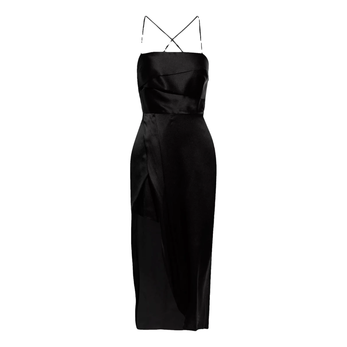 Pre-owned Michelle Mason Silk Mid-length Dress In Black