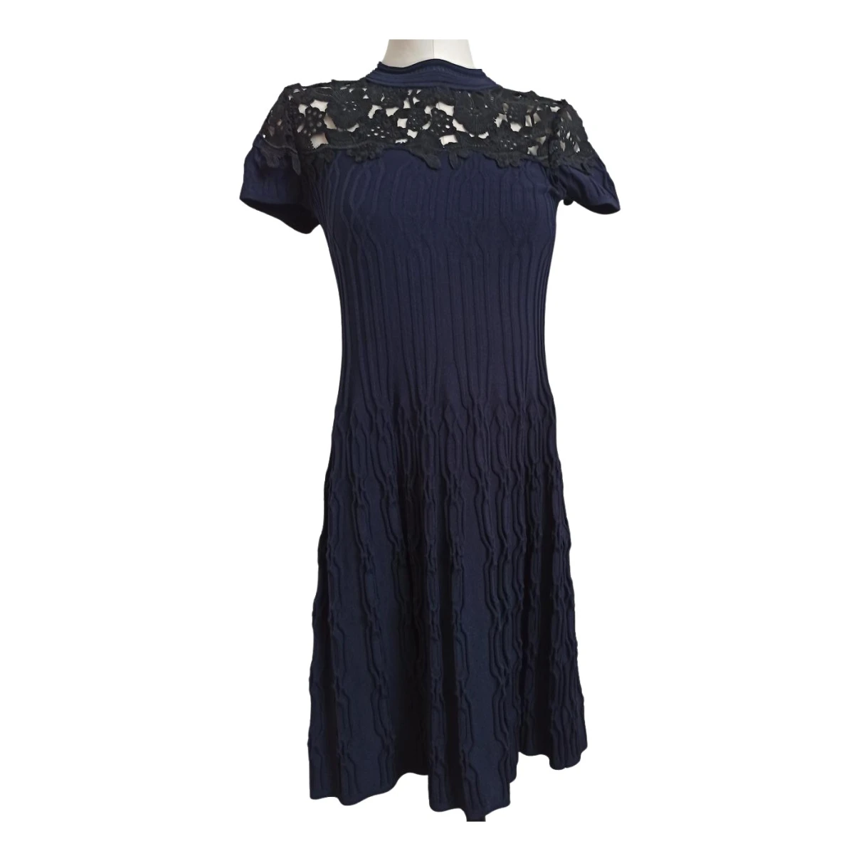 Pre-owned The Kooples Mid-length Dress In Navy