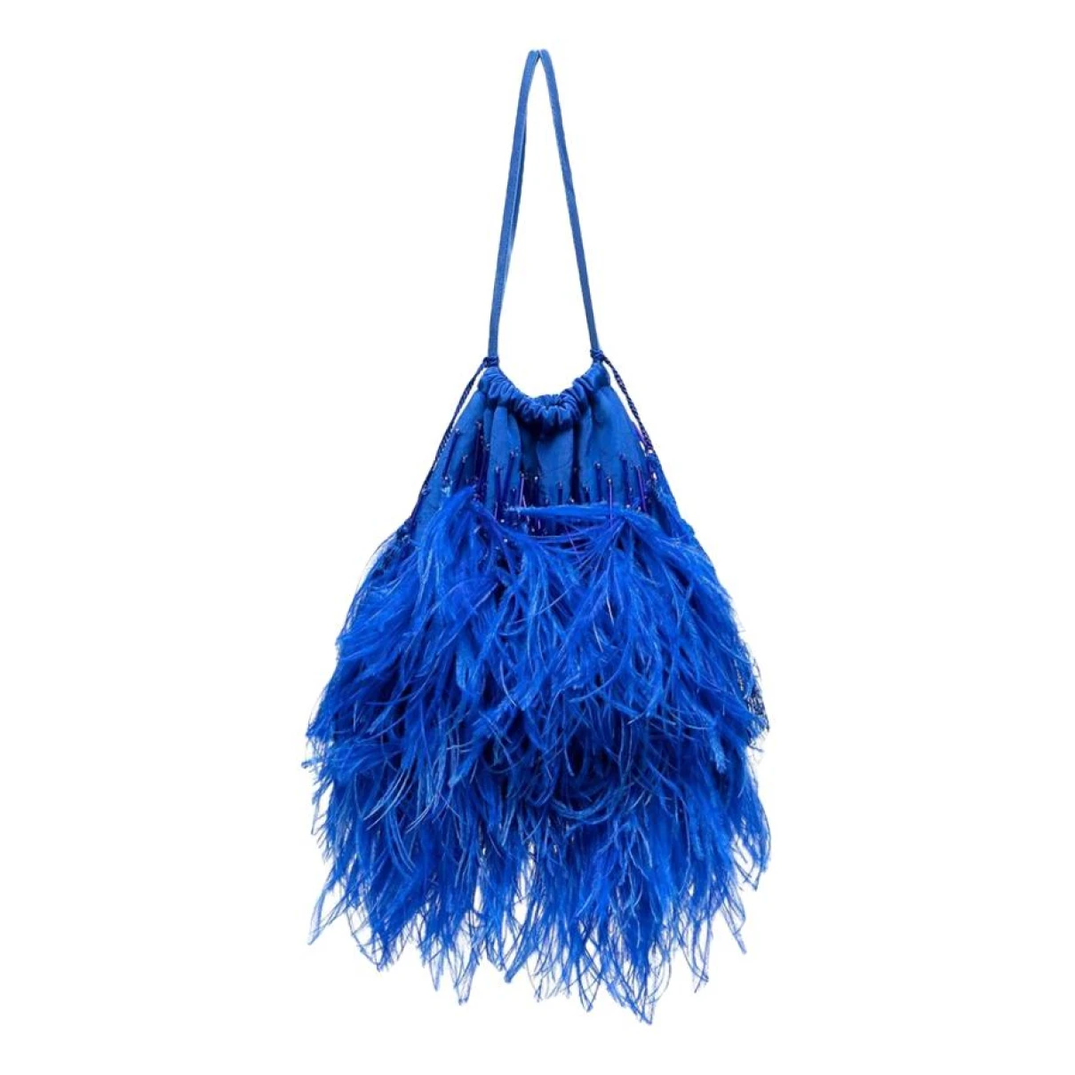 Pre-owned Attico Silk Clutch Bag In Blue