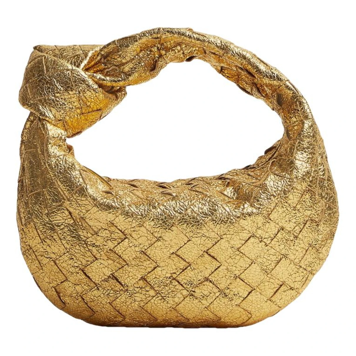 Pre-owned Bottega Veneta Jodie Leather Handbag In Gold