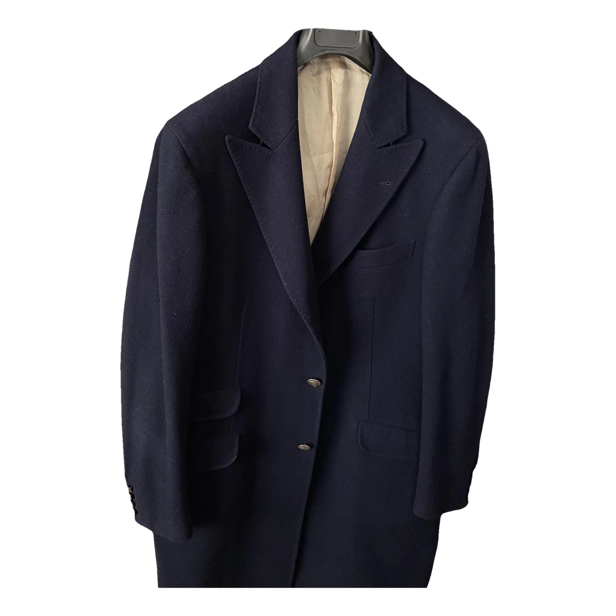 Pre-owned Brunello Cucinelli Wool Coat In Blue