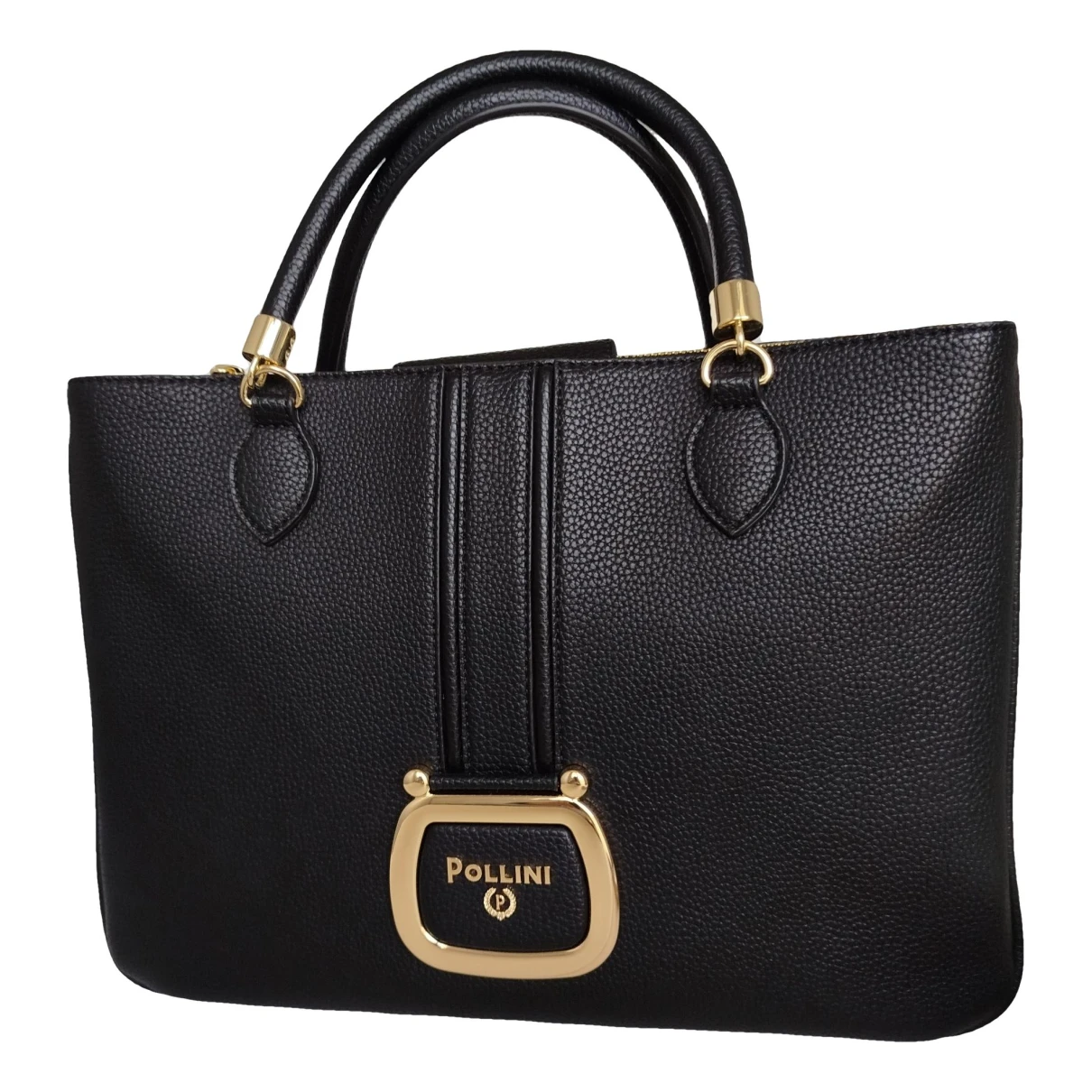 Pre-owned Pollini Leather Tote In Black