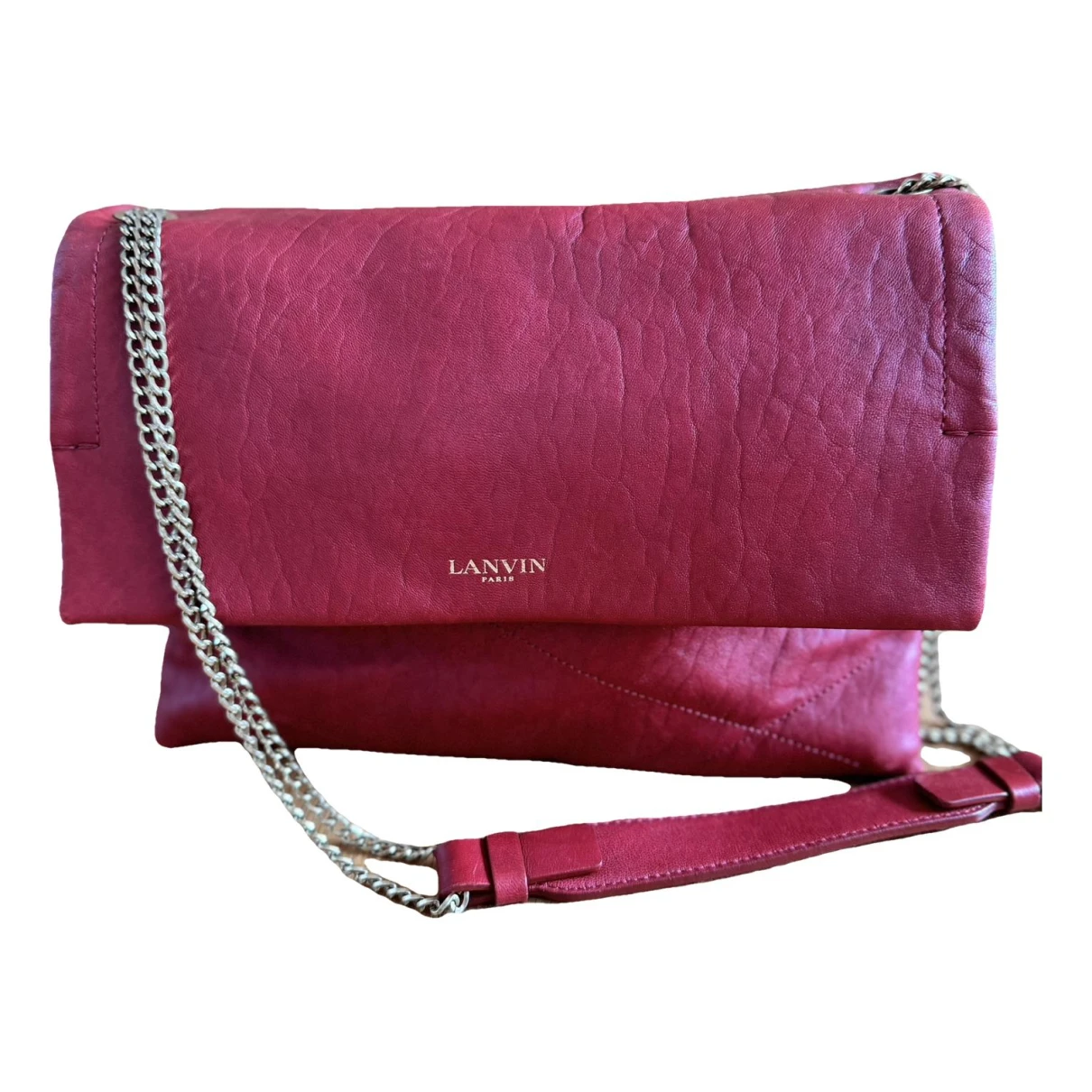 Pre-owned Lanvin Sugar Leather Handbag In Red