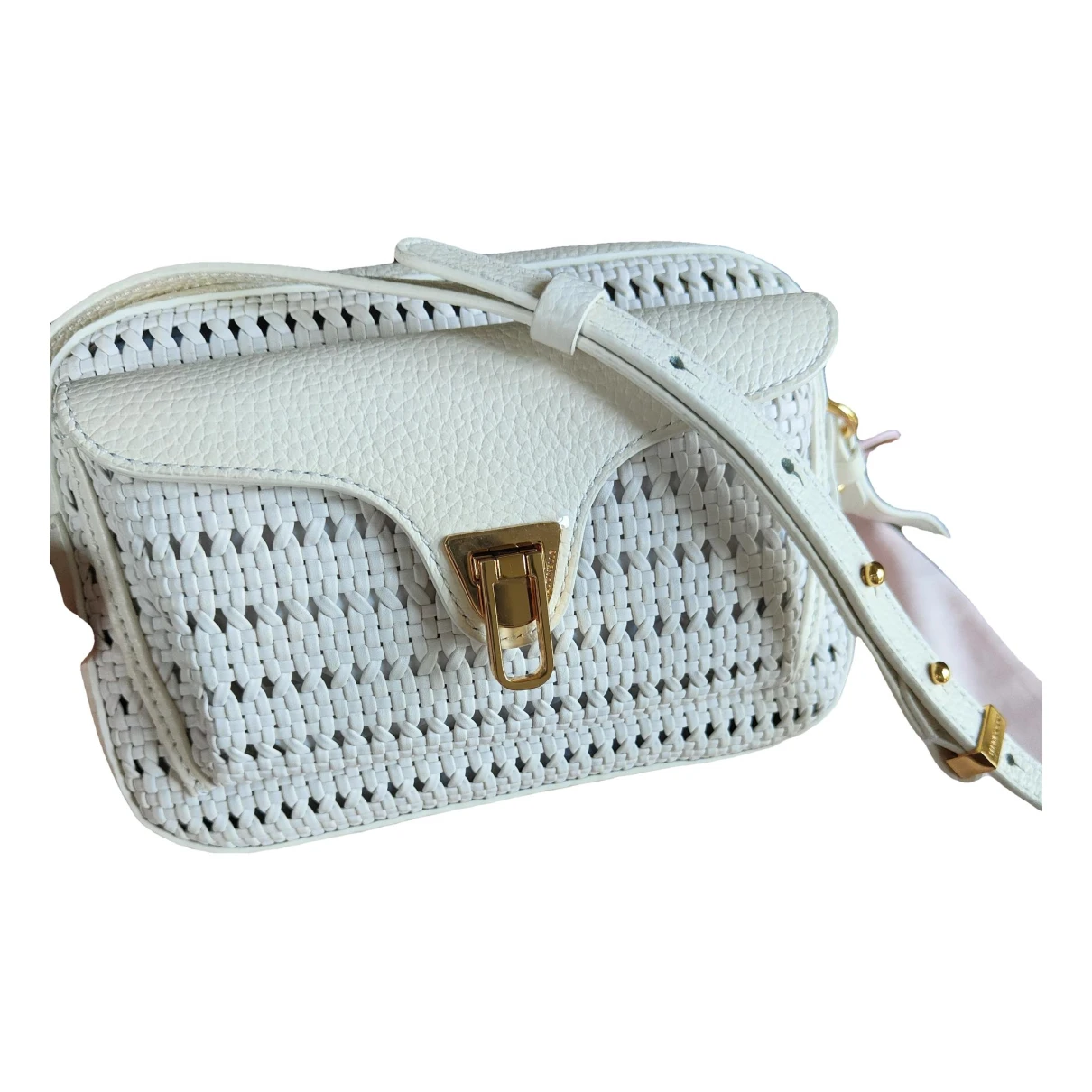 Pre-owned Coccinelle Vegan Leather Crossbody Bag In White