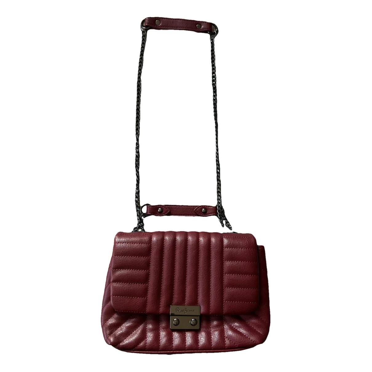 Pre-owned Pepe Jeans Clutch Bag In Burgundy