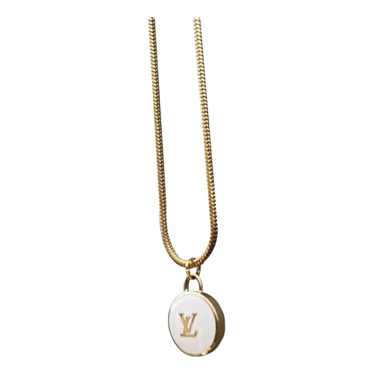 Pre-owned Louis Vuitton Monogram Necklace In White