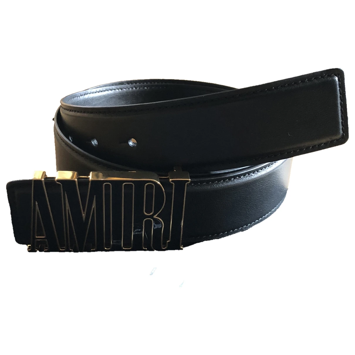 Pre-owned Amiri Leather Belt In Black