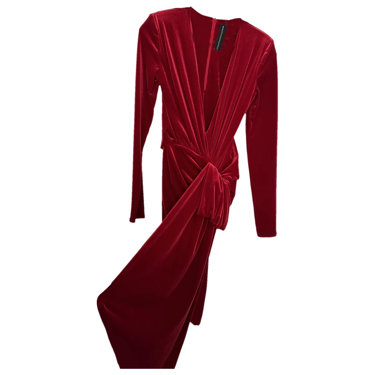 Pre-owned Alexandre Vauthier Velvet Mini Dress In Red