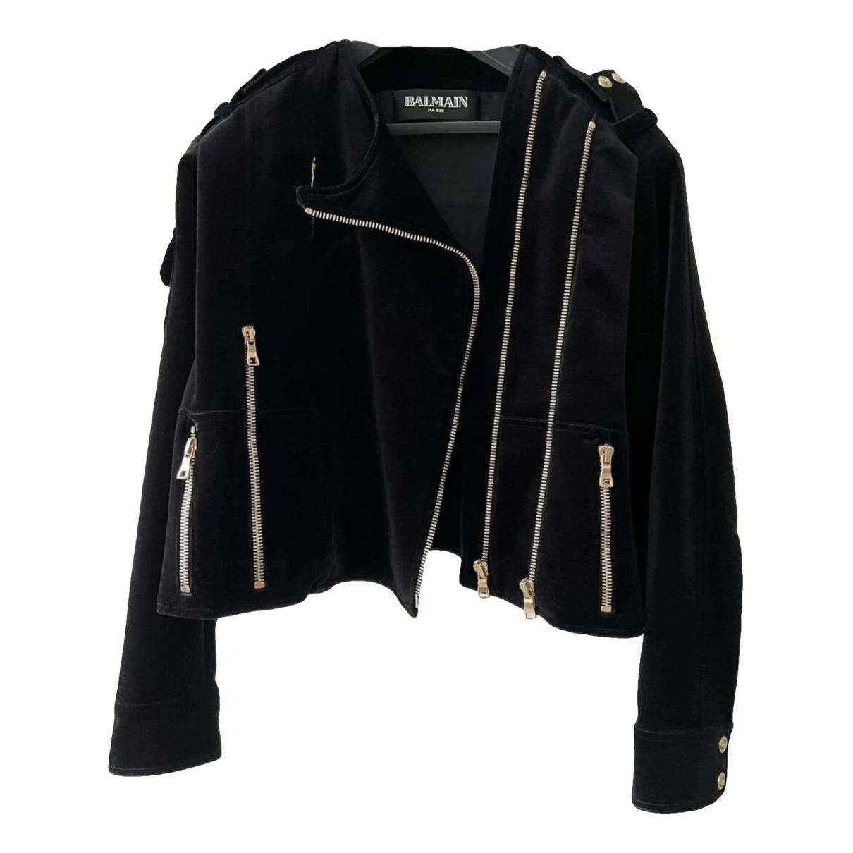 Pre-owned Balmain Velvet Jacket In Black