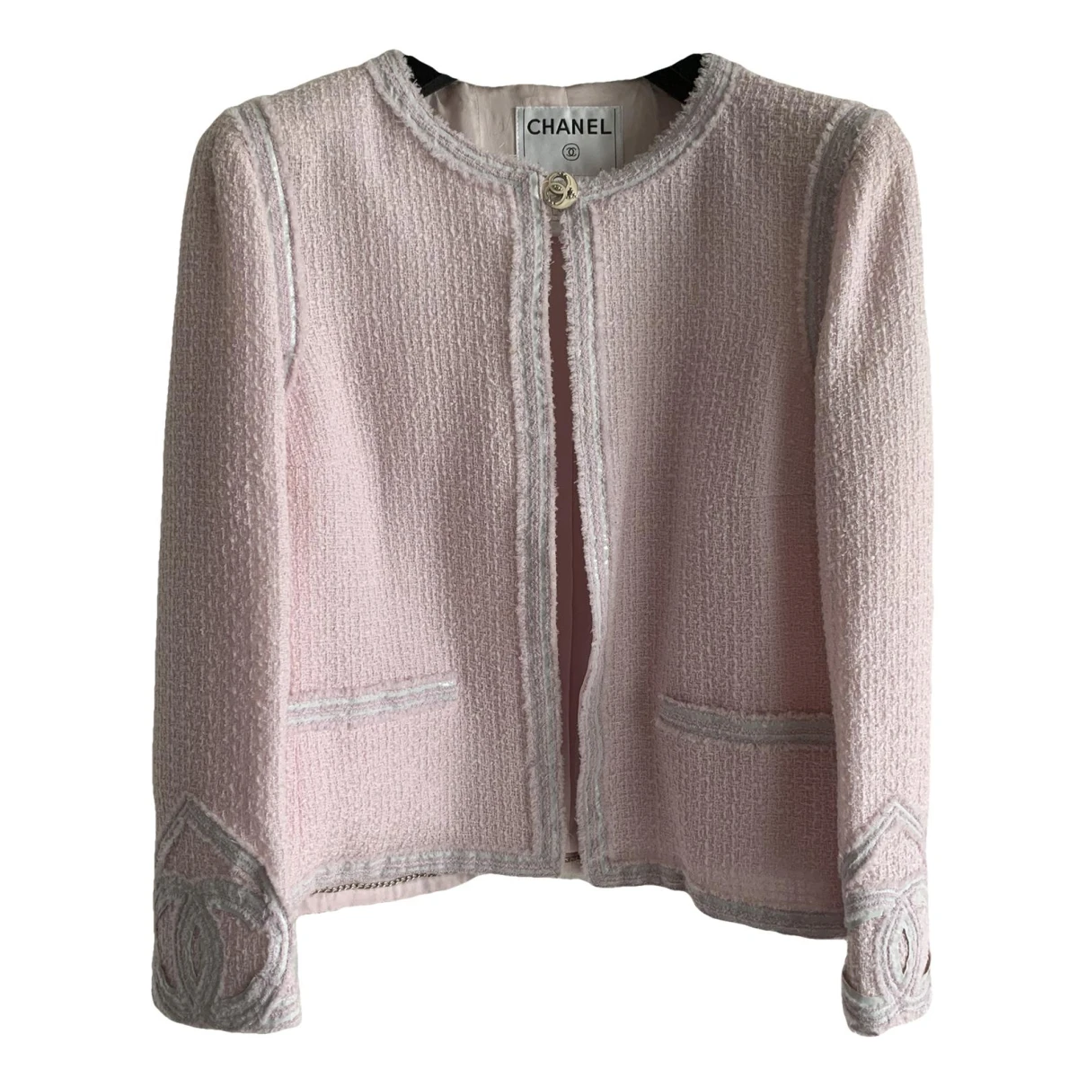 Pre-owned Chanel Tweed Short Vest In Pink