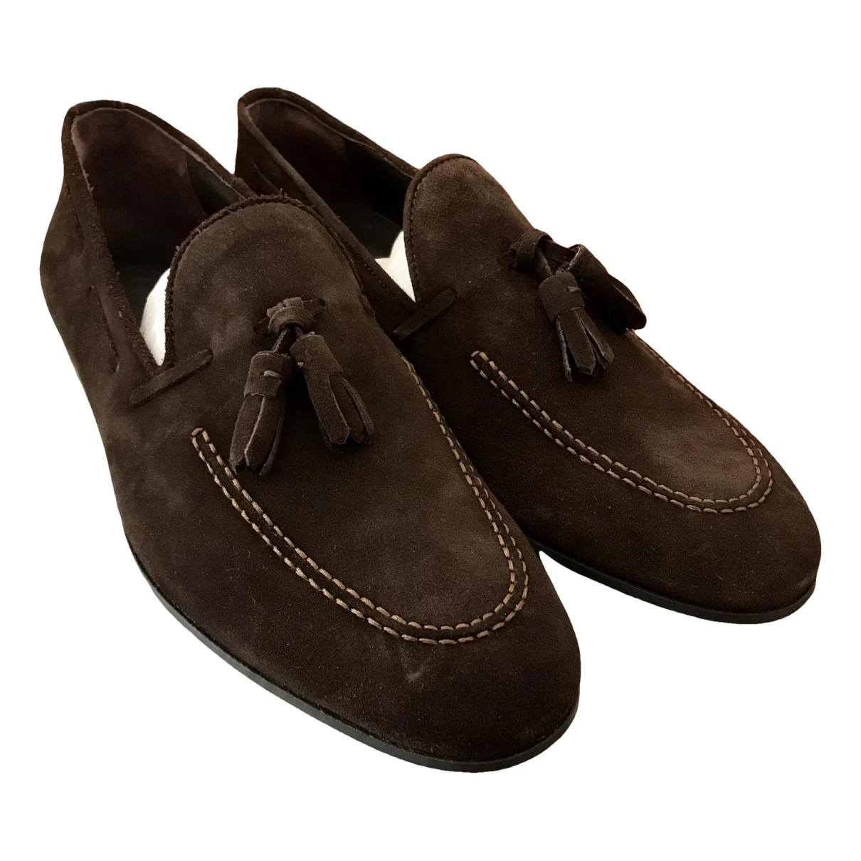 Pre-owned Baldinini Leather Flats In Brown