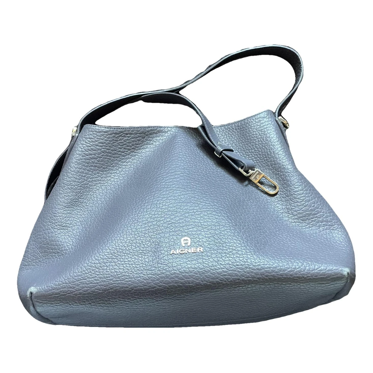 Pre-owned Aigner Leather Handbag In Grey