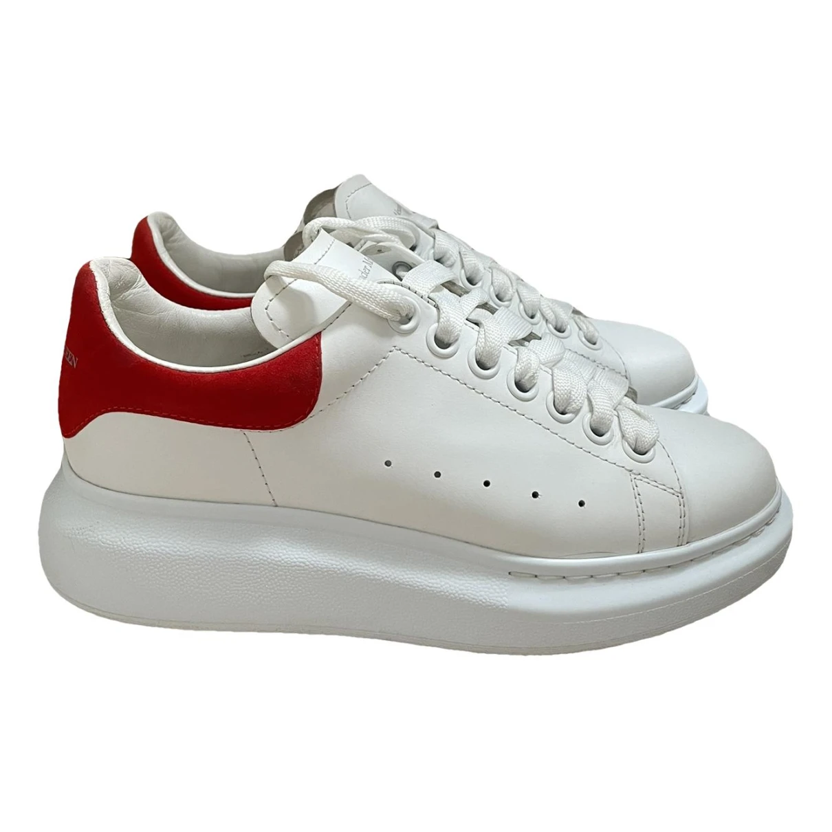 Pre-owned Alexander Mcqueen Court Trainer Leather Trainers In White