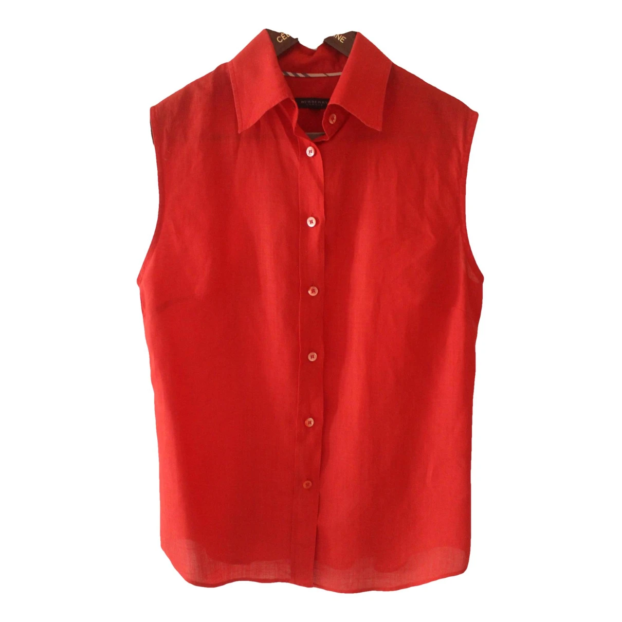 Pre-owned Burberry Linen Blouse In Red