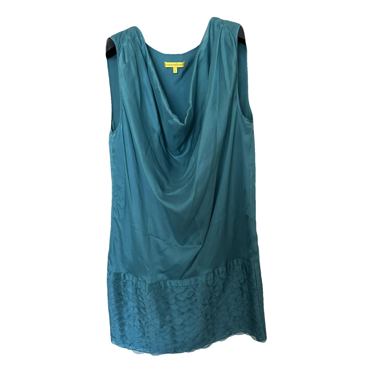 Pre-owned Catherine Malandrino Silk Mid-length Dress In Turquoise