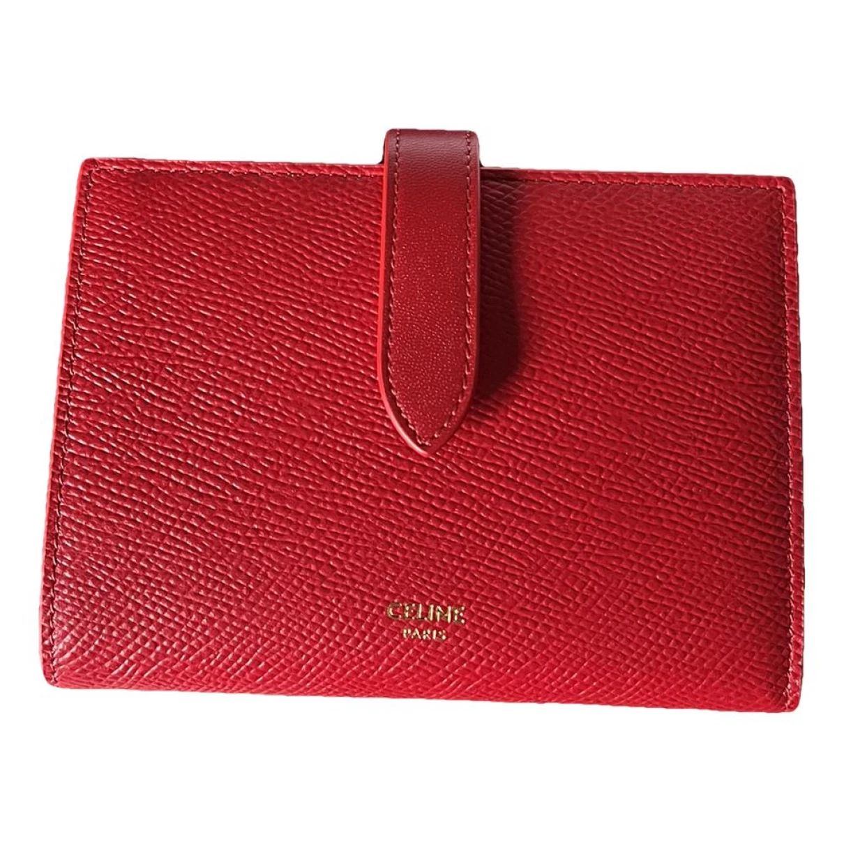 Pre-owned Celine Leather Wallet In Red