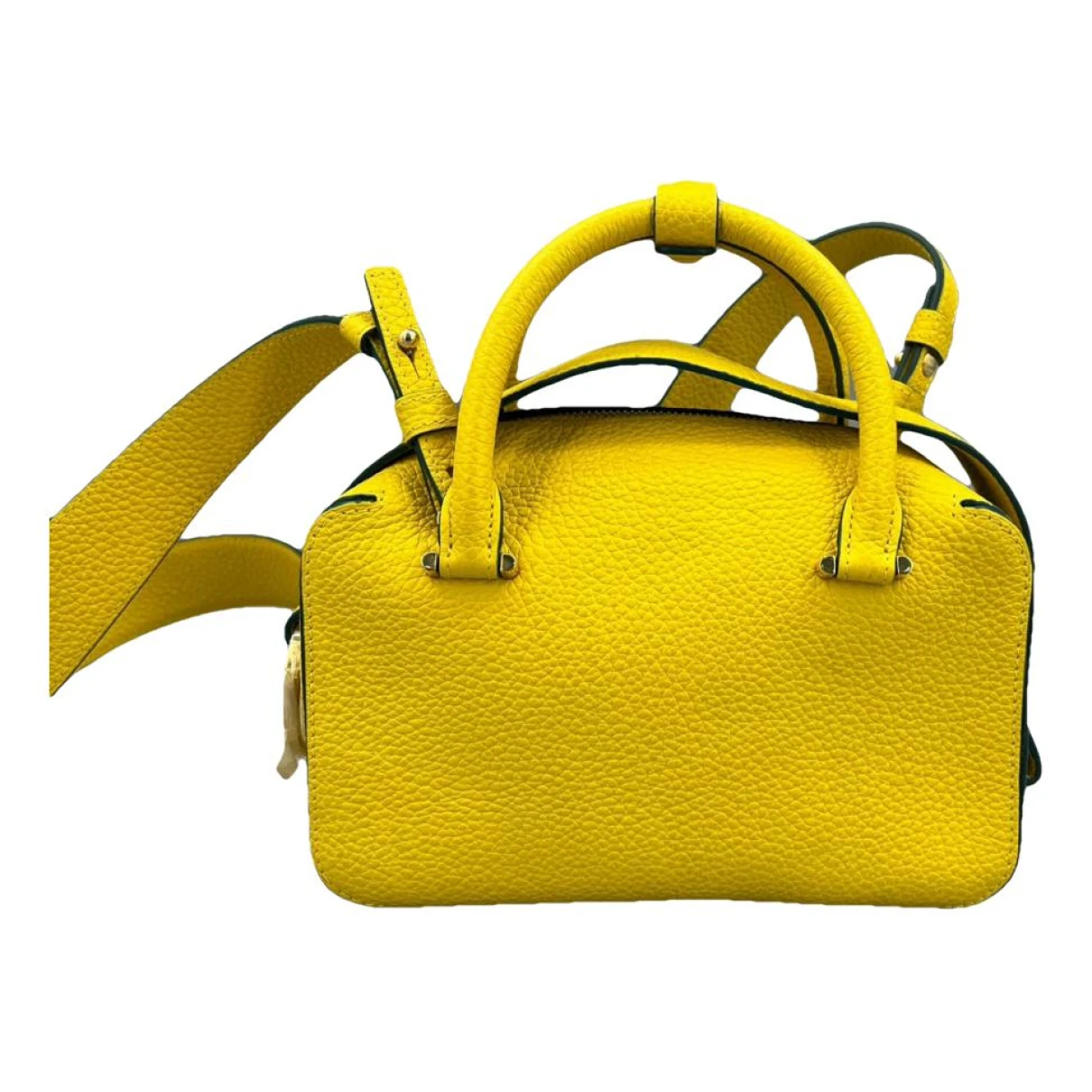 Pre-owned Delvaux Cool Box Leather Handbag In Yellow