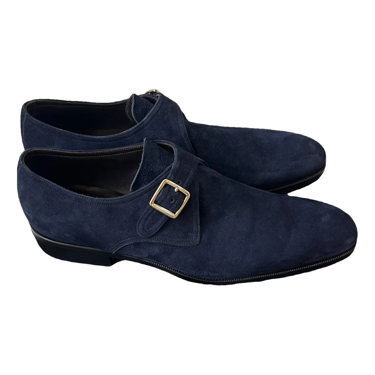 Pre-owned Tom Ford Leather Flats In Blue