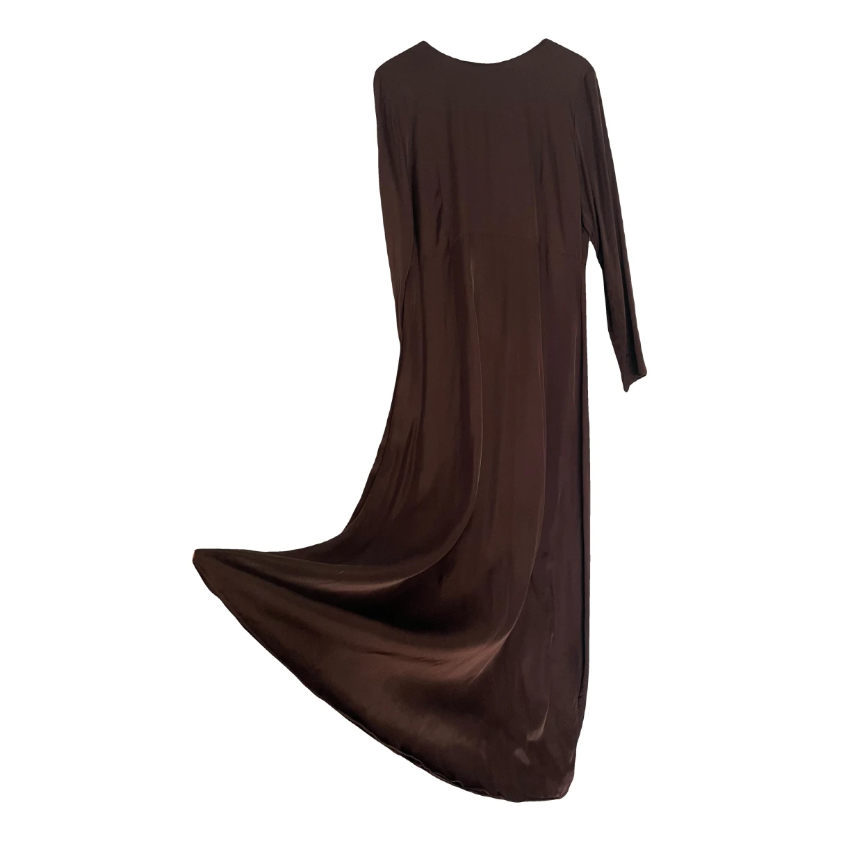 Pre-owned Selected Maxi Dress In Brown