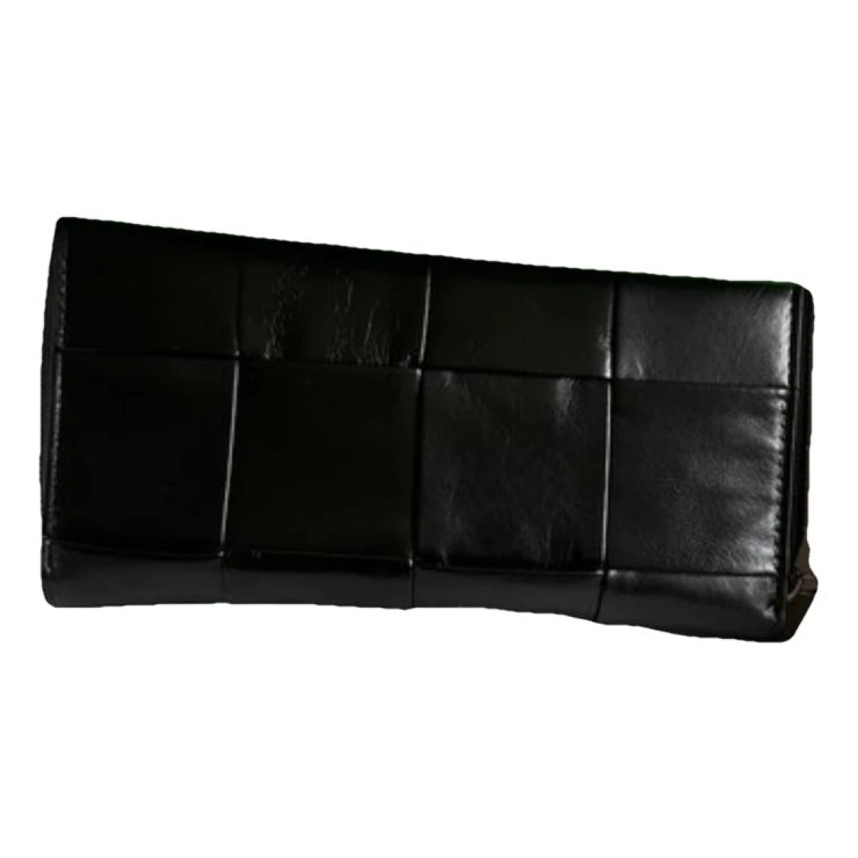 Pre-owned Bottega Veneta Intrecciato Leather Wallet In Black