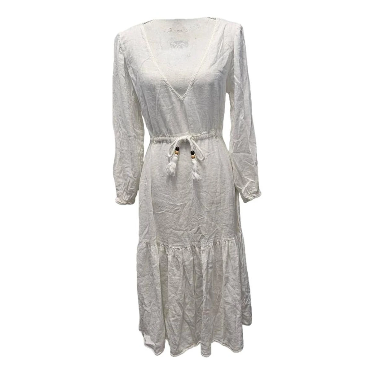 Pre-owned Joie Linen Mid-length Dress In White
