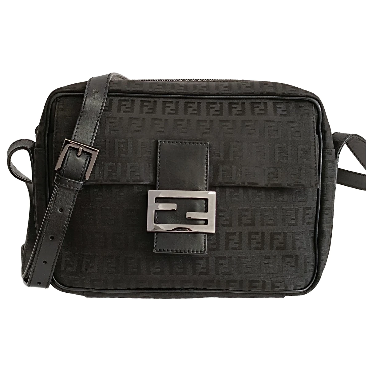 Pre-owned Fendi Baguette Crossbody Bag In Black