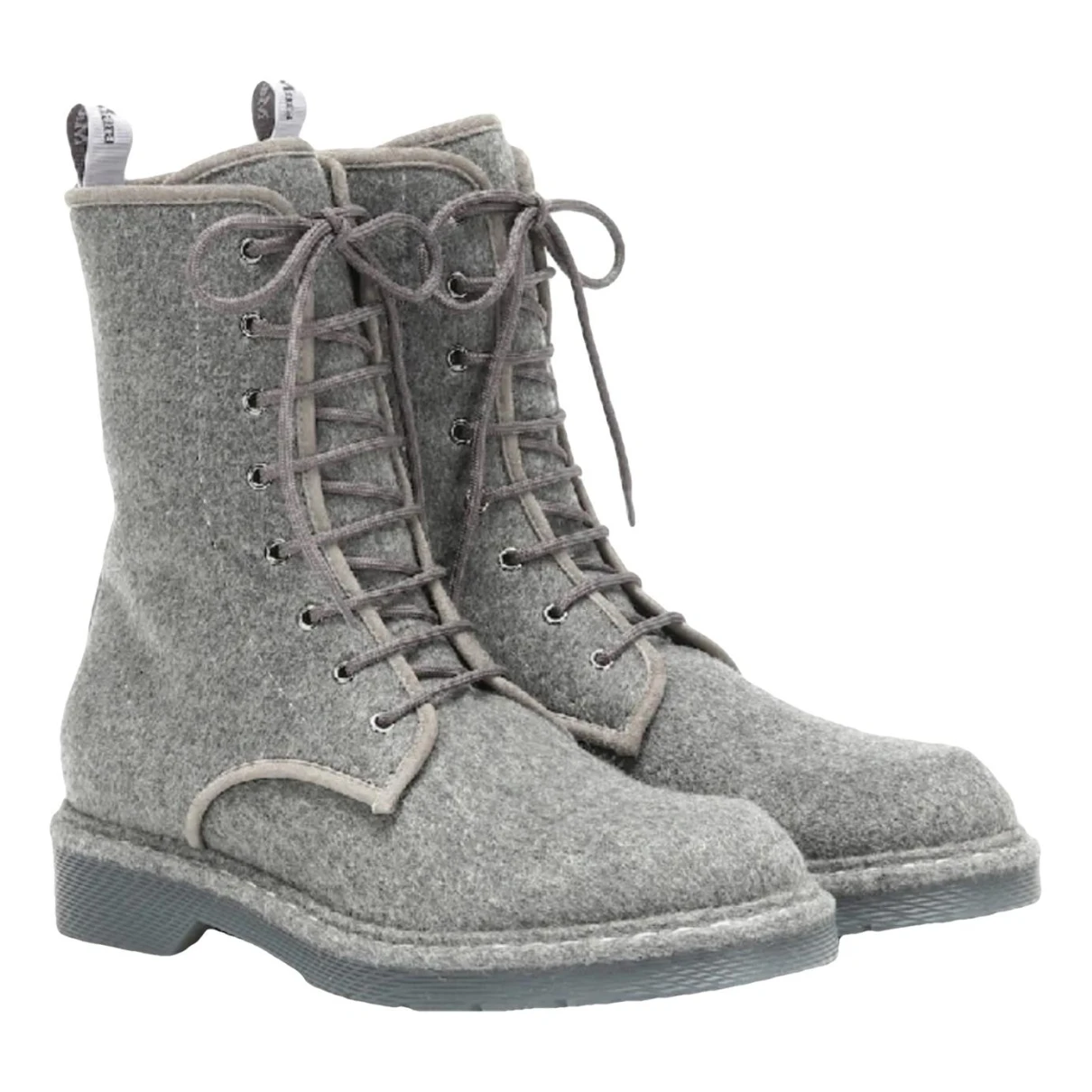 Pre-owned Max Mara Leather Ankle Boots In Grey