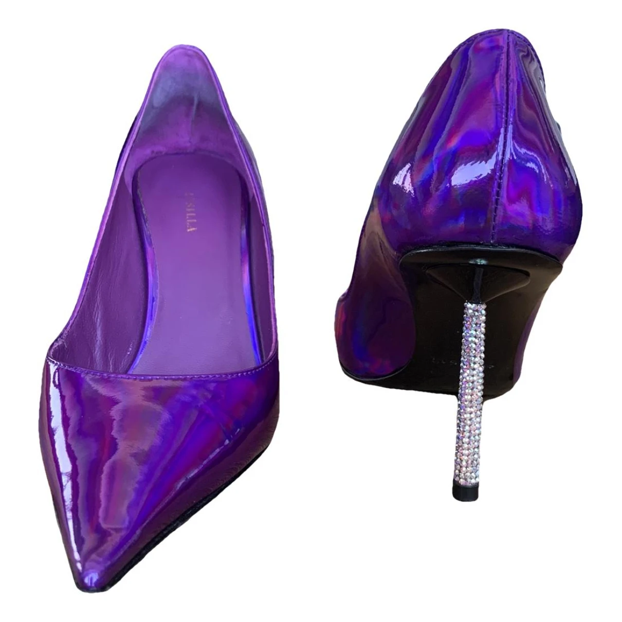 Pre-owned Le Silla Leather Heels In Purple