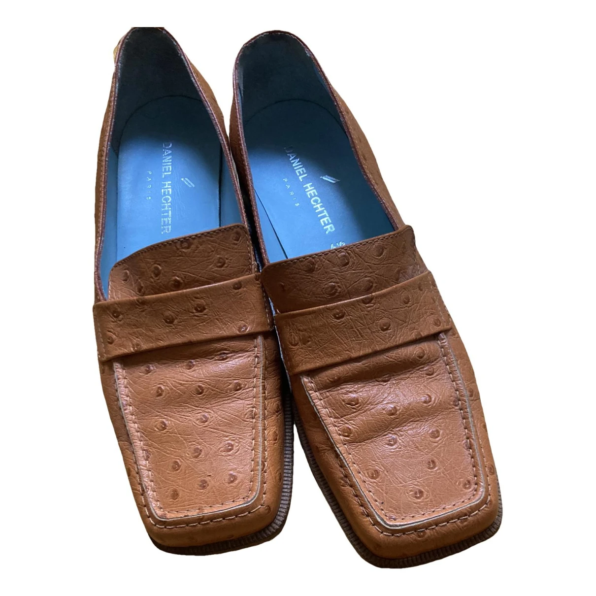 Pre-owned Daniel Hechter Leather Flats In Brown