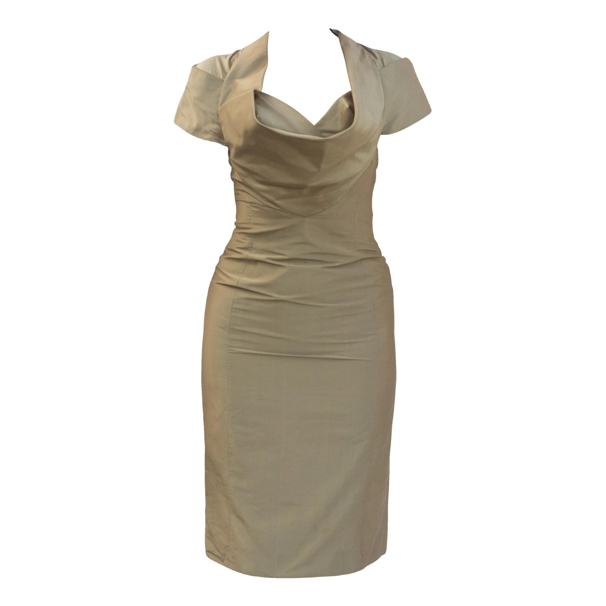 Pre-owned Vivienne Westwood Silk Mid-length Dress In Gold