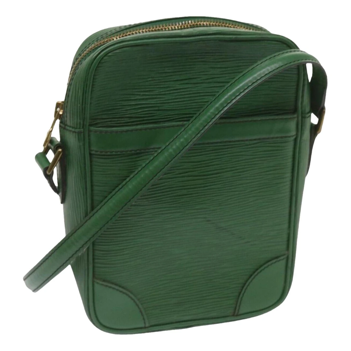 Pre-owned Louis Vuitton Danube Leather Crossbody Bag In Green