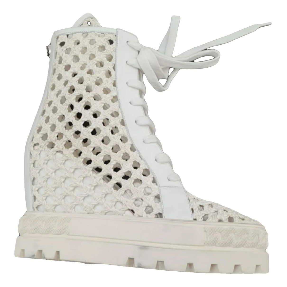 Pre-owned Casadei Leather Trainers In White