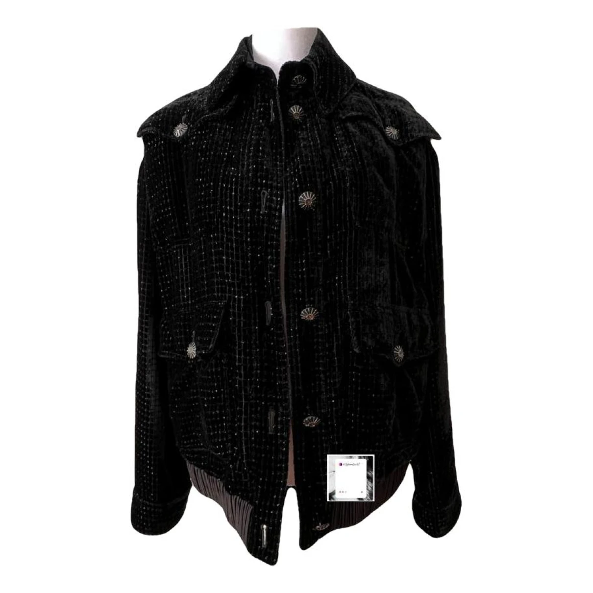 Pre-owned Chanel La Petite Veste Noire Velvet Jacket In Black