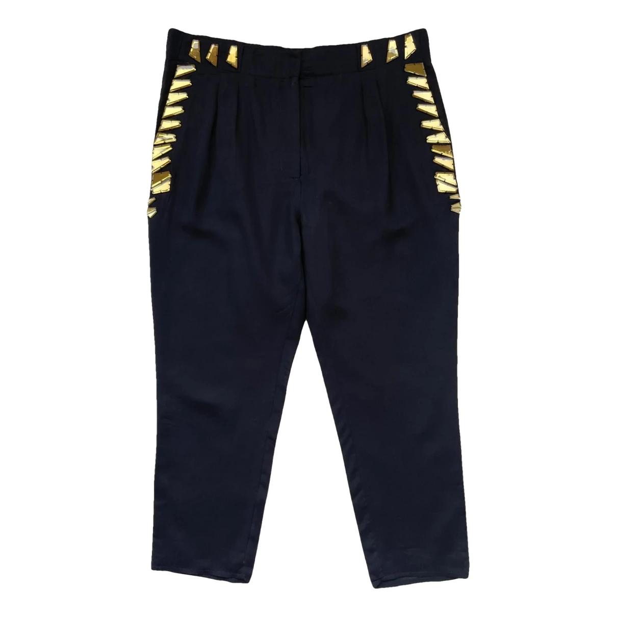 Pre-owned Givenchy Silk Carot Pants In Black