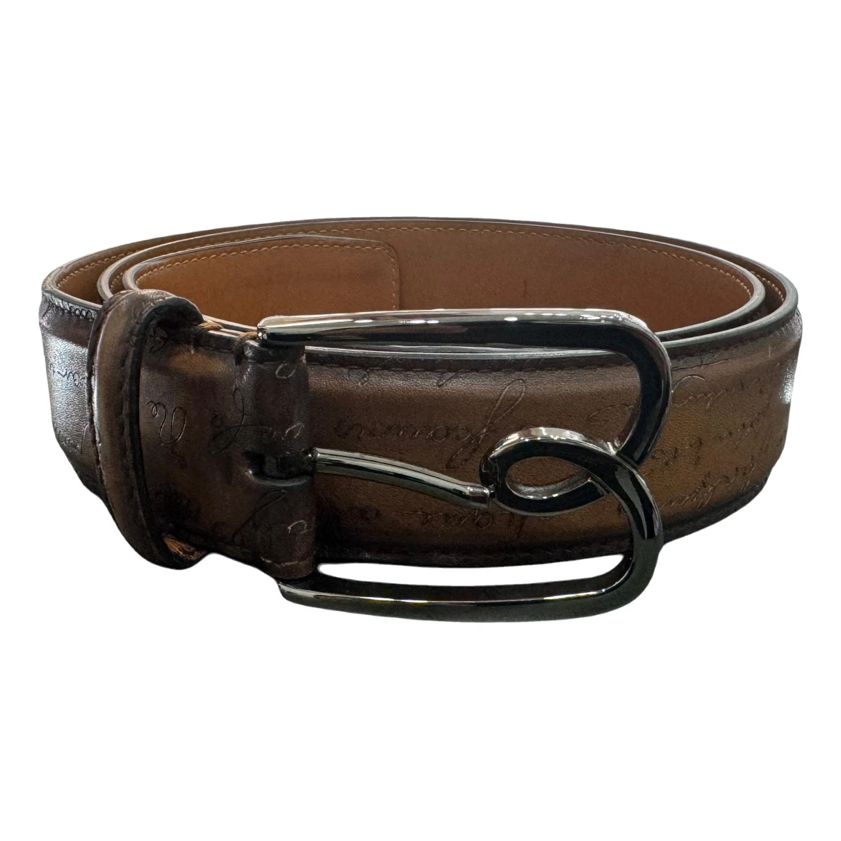 Pre-owned Berluti Leather Belt In Brown
