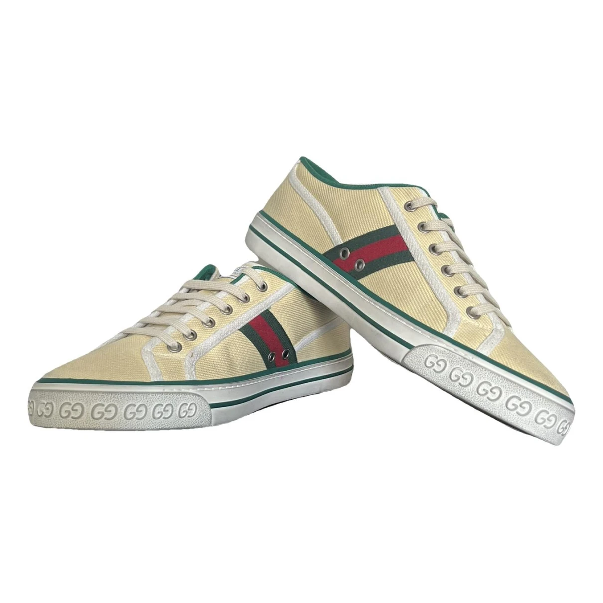 Pre-owned Gucci Tennis 1977 Cloth Low Trainers In Yellow