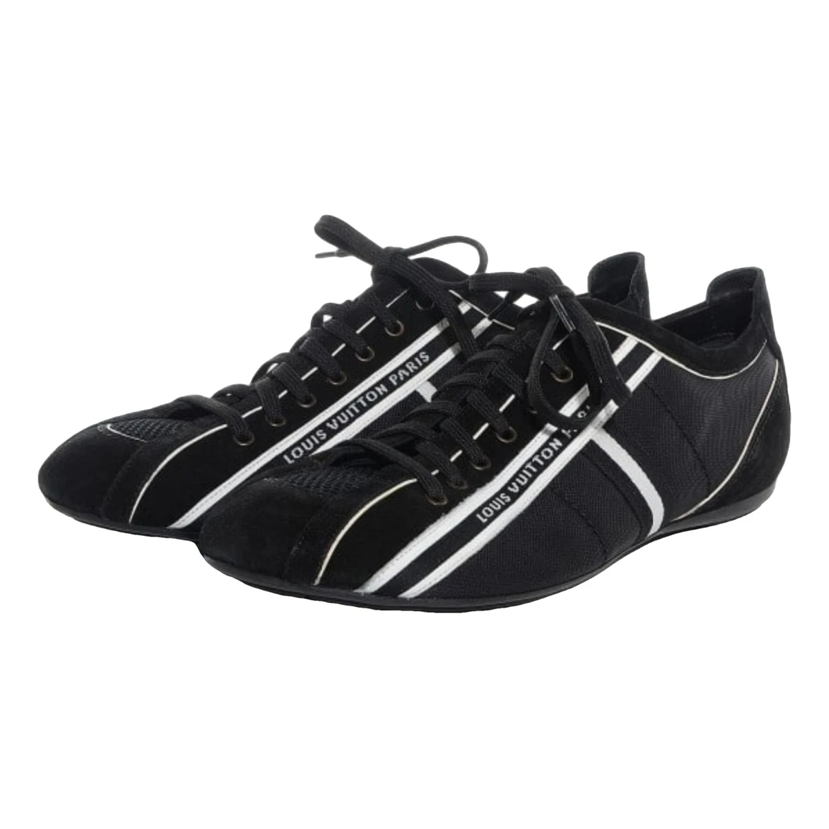 Pre-owned Louis Vuitton Clipper Cloth Low Trainers In Black
