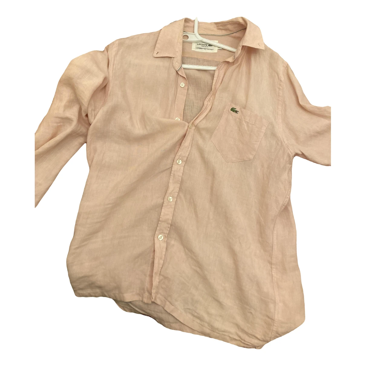 Pre-owned Lacoste Linen Shirt In Pink