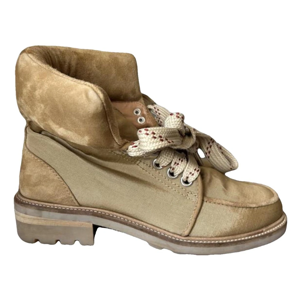 Pre-owned Ganni Ankle Boots In Beige