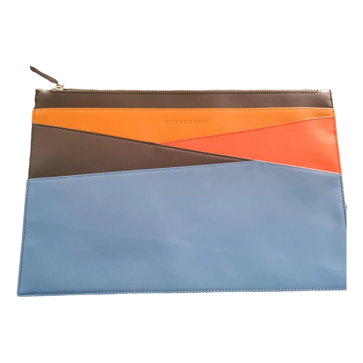 Pre-owned Longchamp Leather Clutch Bag In Multicolour