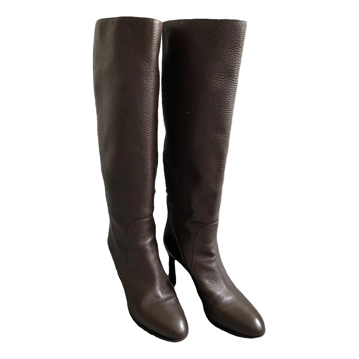 Pre-owned Sergio Rossi Leather Riding Boots In Brown