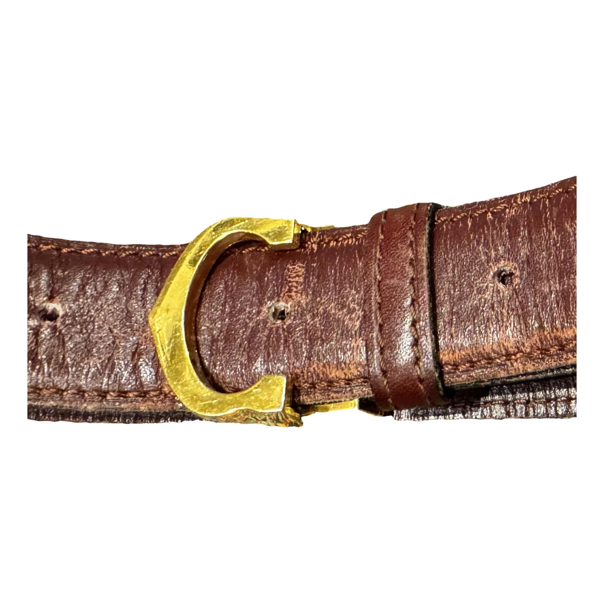 Pre-owned Cartier Leather Belt In Brown